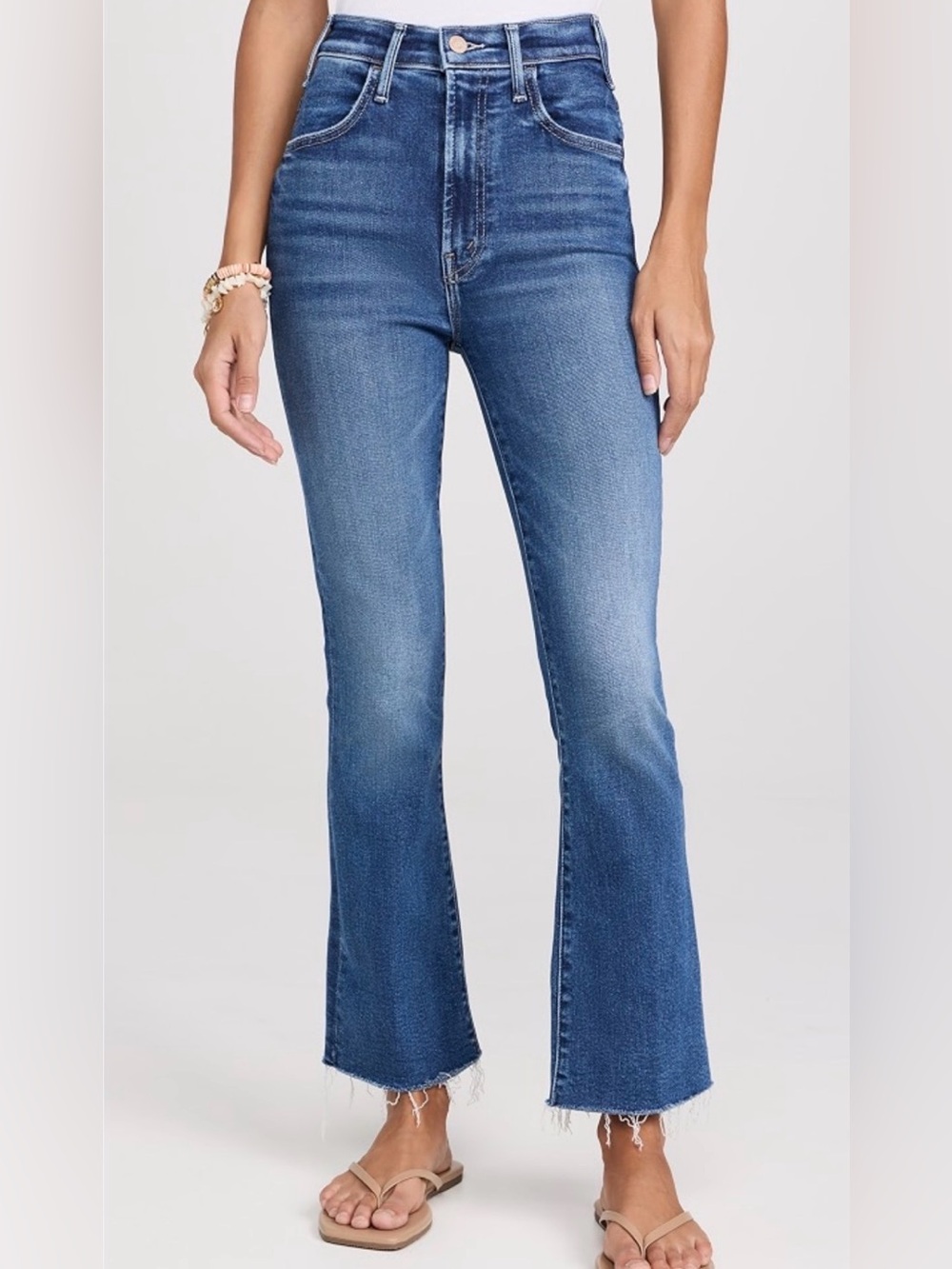 Mothers high-rise ankle flare jeans